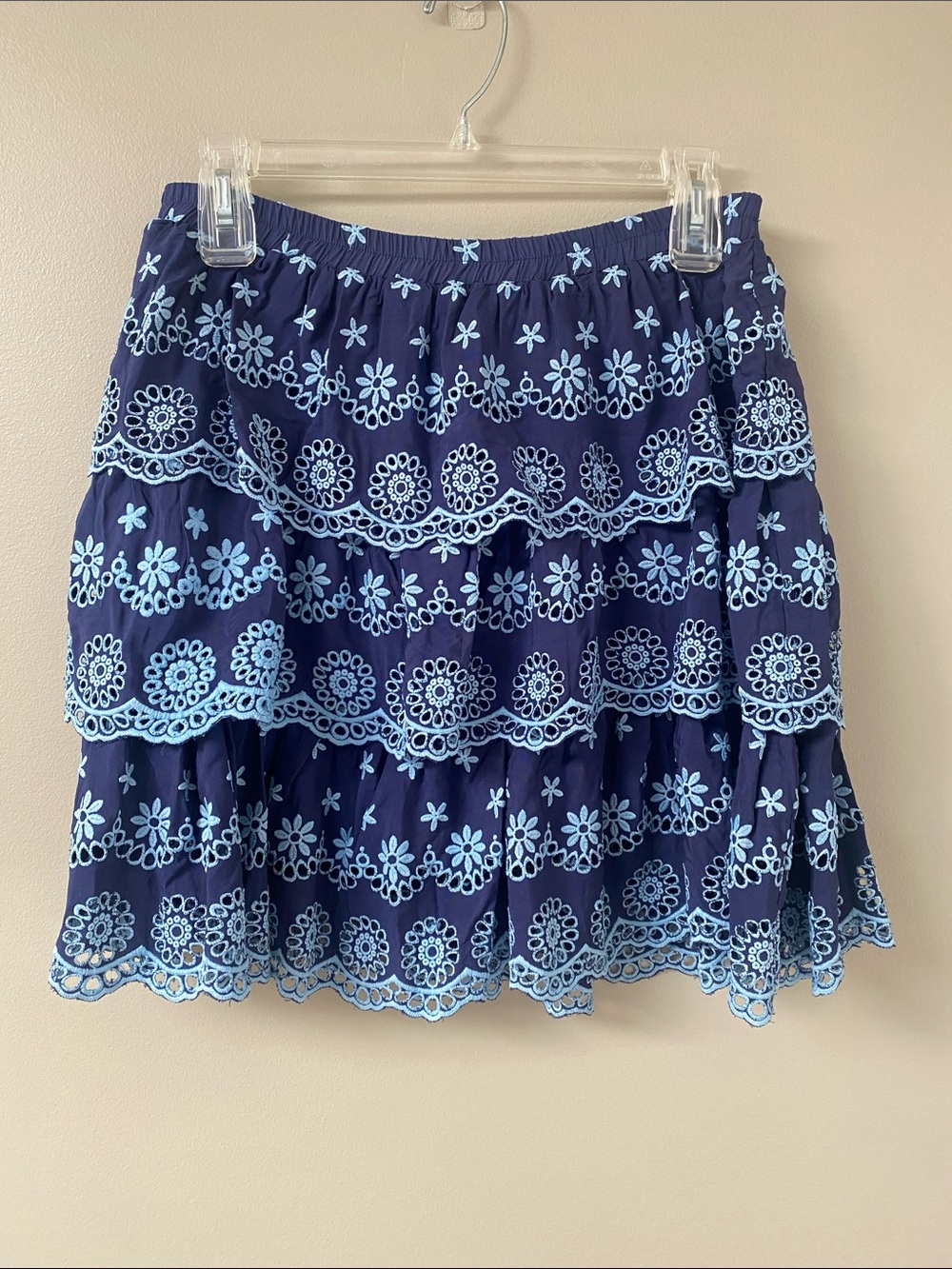 Stellah Navy Skirt with Light Blue Floral Embroidery medium - Picture 2 of 7